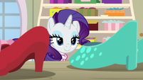 Rarity looking at more shoes S8E17