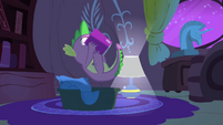 Spike falling back down to his bed S4E6