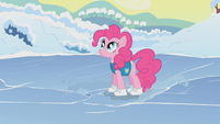 Pinkie Pie standing on ice S1E11