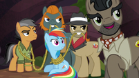 Rainbow, Quibble, and Caballeron looking behind S6E13