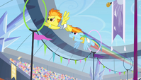 Rainbow and Spitfire flying through rings S4E24