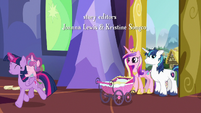 Twilight trotting away with Flurry Heart S7E3