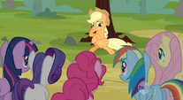 Applejack giving in at the cherry orchards S2E14