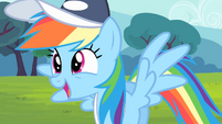 Rainbow Dash about to say 'Amazing!' S4E05