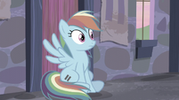 Rainbow sees Applejack running towards her S5E02