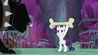 Rarity entices Cerberus with giant bone S8E26.png (1.01 MB) Rarity entices Cerberus with giant bone S8E26