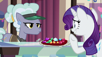 Rarity looking embarrassed at Clarity Cut S9E19