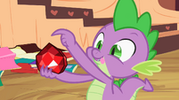 Spike about to touch tip of fire ruby S2E10