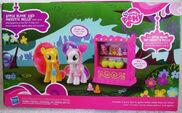 Apple Bloom and Sweetie Belle Fair play set box. (Back of the box.)