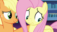 Applejack comforting Fluttershy S5E21