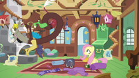 Discord laughing at Fluttershy's suggestion S6E17