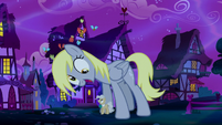 Giant Derpy meowing at Mayor Mare S5E13