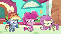 Pinkie nervous; Fluttershy suspicious PLS1E7a