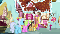 Ponies standing behind Fluttershy S02E19