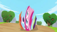 Rainbow and Pinkie rolling uncontrollably MLPRR