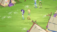 Rarity and AJ walking to their tents EG4
