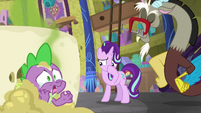 Spike bursts out of wheel of Limburger S8E15