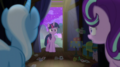 Trixie and Starlight look at an angry Twilight S6E6.png