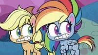 Applejack and Rainbow hear howling PLS1E8a.png (862 KB)