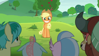 Applejack grinning wide at her students S8E9