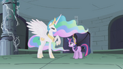 Celestia talking to Twilight in the ruins S1E2