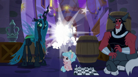 Discord and ponies teleport into the alley S9E17