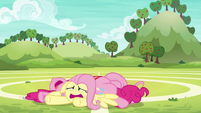 Fluttershy and Pinkie utterly exhausted S6E18