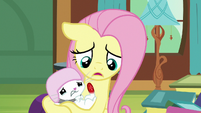 Fluttershy comforting Angel Bunny S7E5