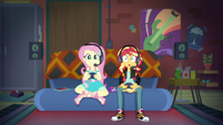 Fluttershy pleased; Sunset stunned EGDS34