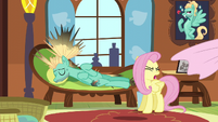 Fluttershy pulls sheets off of Zephyr S6E11
