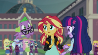 Puppy Spike with Sci-Twi's glasses in his mouth EG3