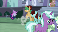 Twilight drags Spike into the bushes S9E5