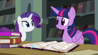 Twilight reminds Rarity of Suri Polomare S4E25