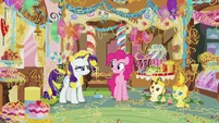 Everything except Pinkie covered in silly string S7E19.png (1.3 MB) "Congratulations."