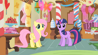 Fluttershy and Twilight in Sugarcube Corner S1E22