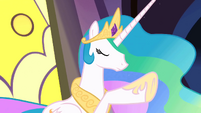 Princess Celestia raises hoof S2E01