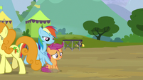 Rainbow pushes Scootaloo toward the Washouts S8E20