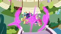 Twilight and friends teleport to Ponyville S9E26