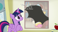Twilight notices Spike's wing over the projector S8E12