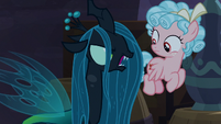 Chrysalis getting angry in Cozy's face S9E17