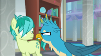 Gallus angrily getting in Sandbar's face S8E1