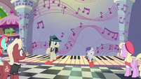 Stallion and Tornado Bolt play floor piano S6E3