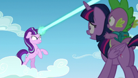 Starlight directs her magic beam to filly Rainbow Dash S5E26