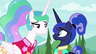 Celestia and Luna smile in agreement S9E13