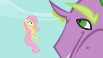 Fluttershy entreats Spike to release Rarity S2E10