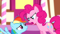 Pinkie Pie scaring Rainbow Dash S4E12