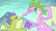 Spike's mother giving his egg to Sludge S8E24