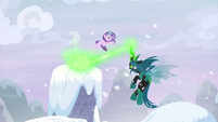 Starlight dodging Chrysalis' magic blast S9E24