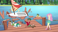 The campers' dock is destroyed EG4