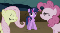 Twilight watching Fluttershy and Pinkie bicker S2E2